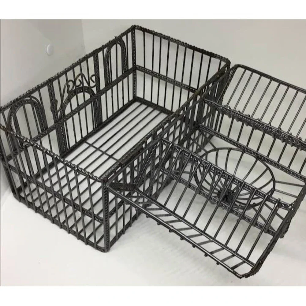 Ornate Gray Decorative Metal Birdcage Centerpiece